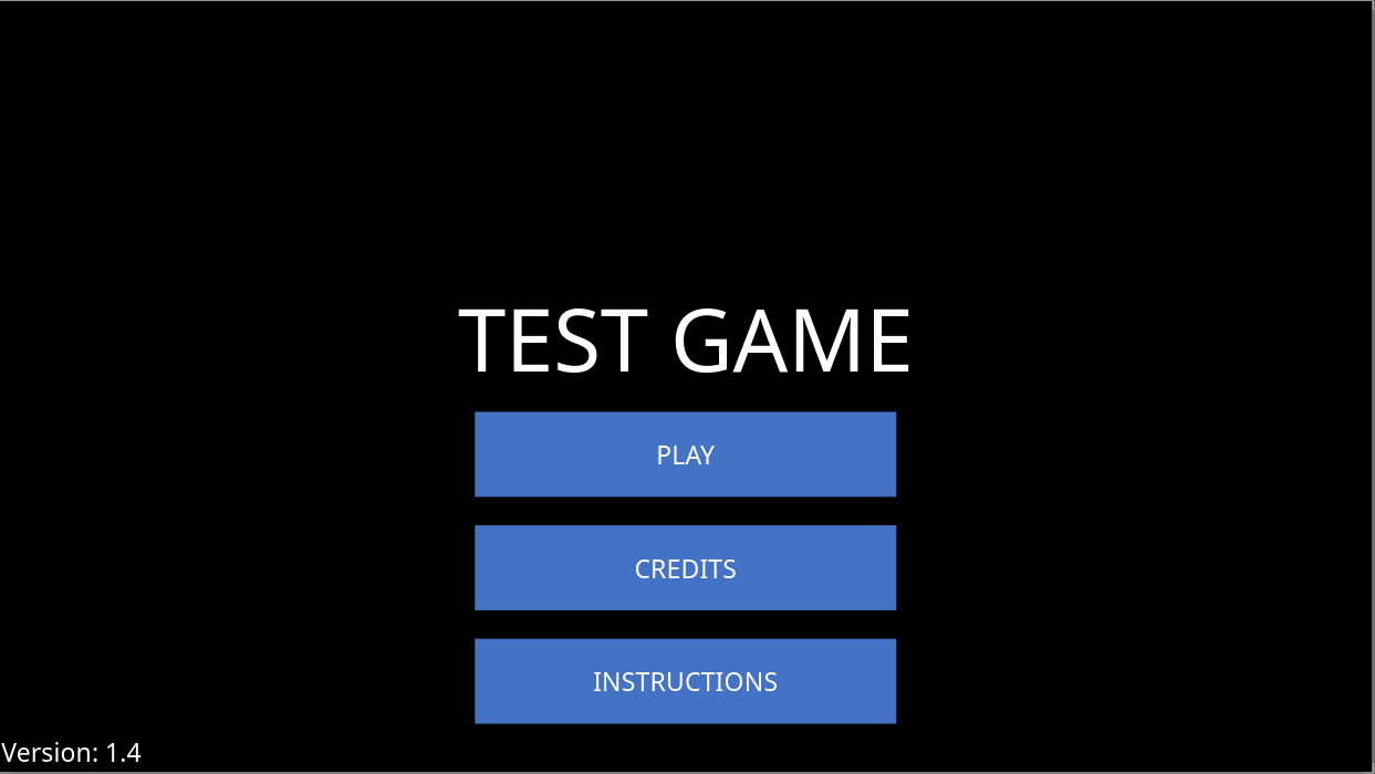 A main menu screen for a game